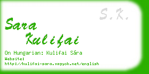 sara kulifai business card